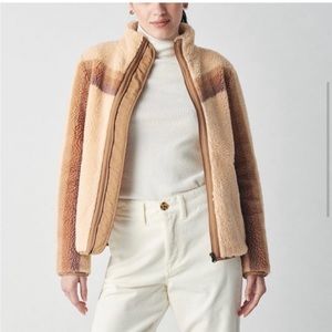 Faherty Apres dream fleece Tahoe brown chevron jacket NWT